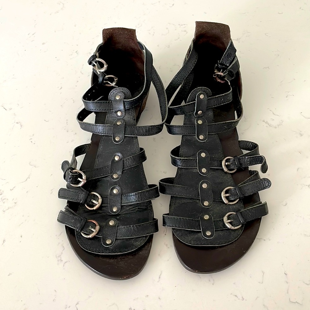 Dollhouse Black Strappy Sandals